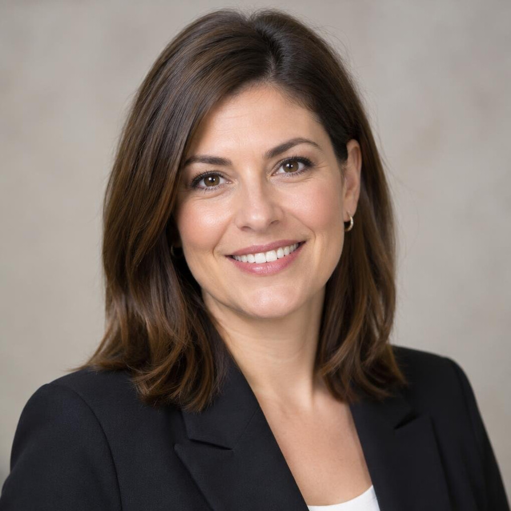 Professional portrait of a smiling woman in a blazer
