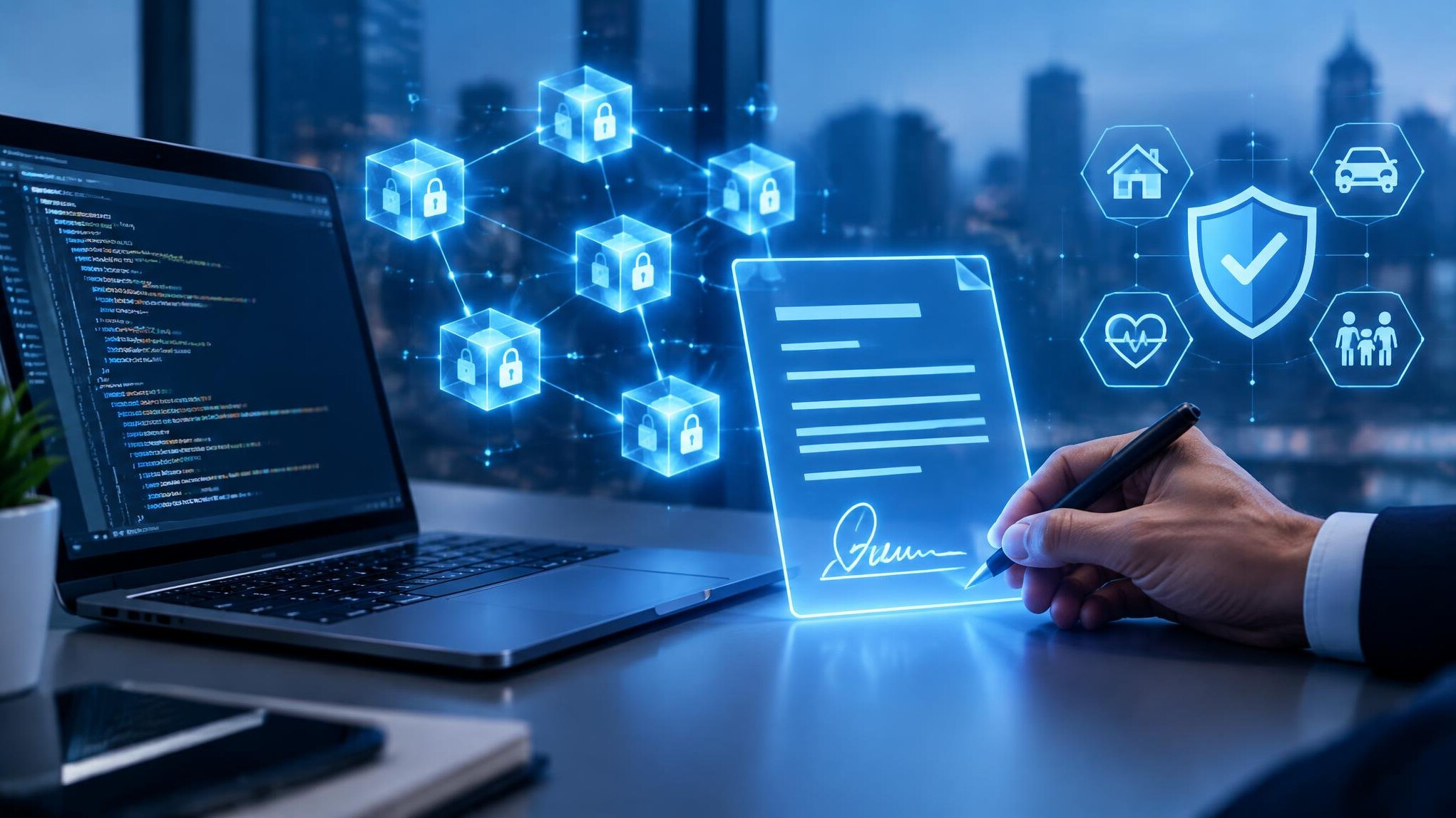 blockchain technology concept