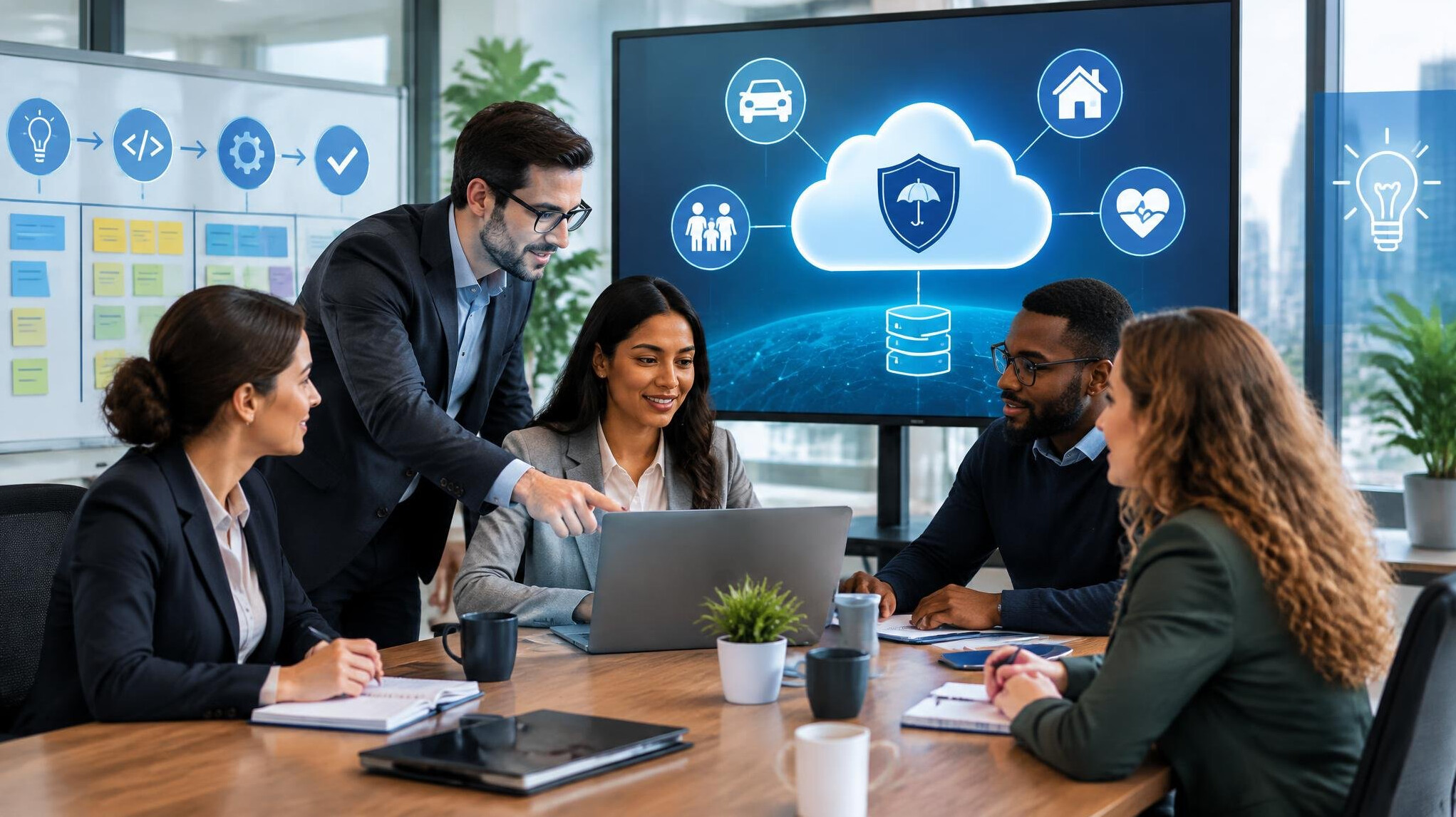 insurance professionals in meeting