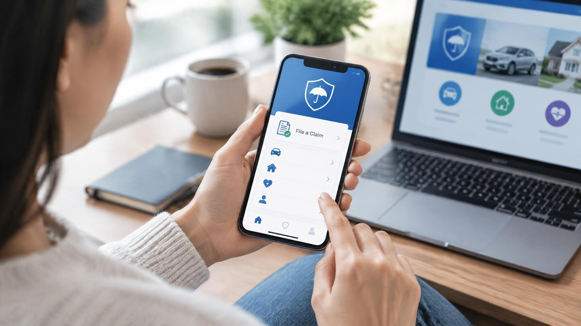 insurance app on phone